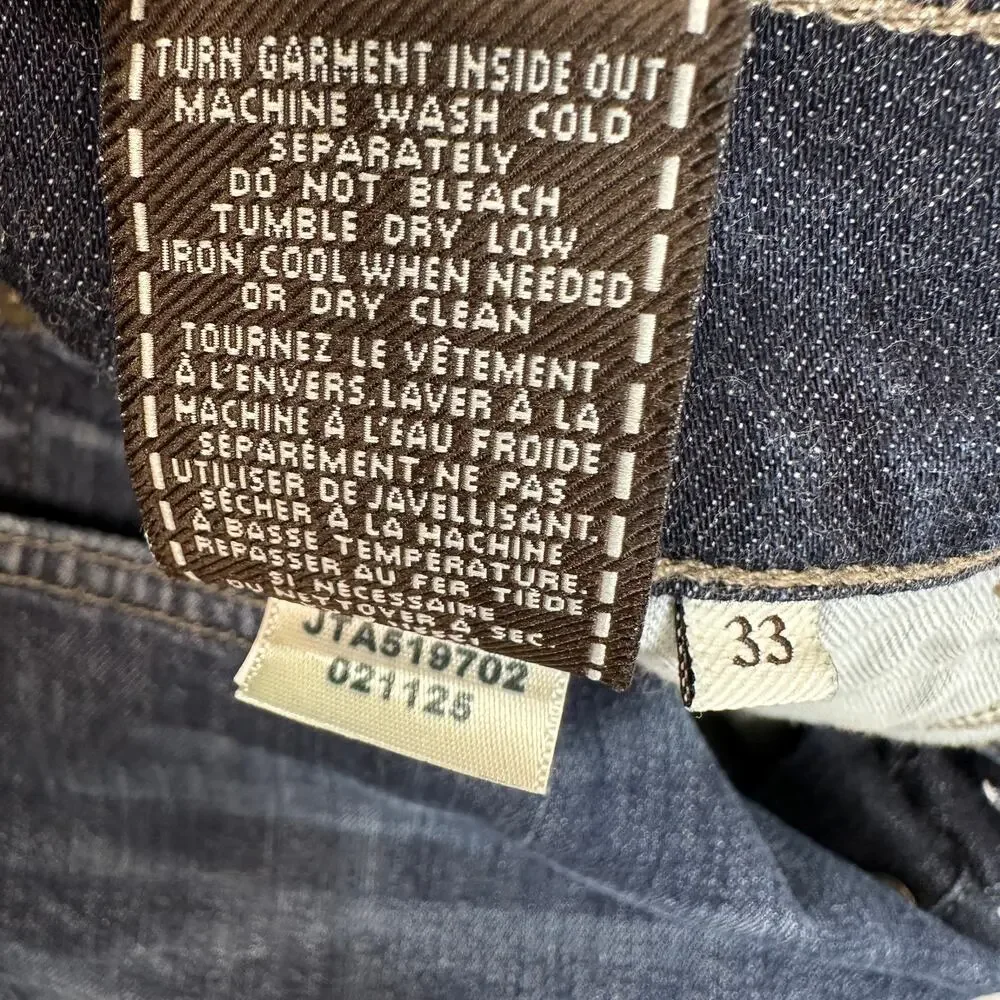7 For All Mankind Jeans Mens 33 Standard Fit Denim Straight Relaxed Button Fly